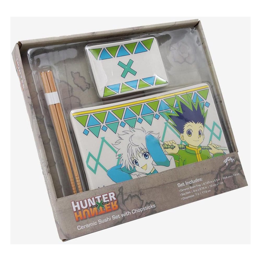 Hunter x Hunter Platos y Palillos de Sushi de Cerámica Gon & Killua