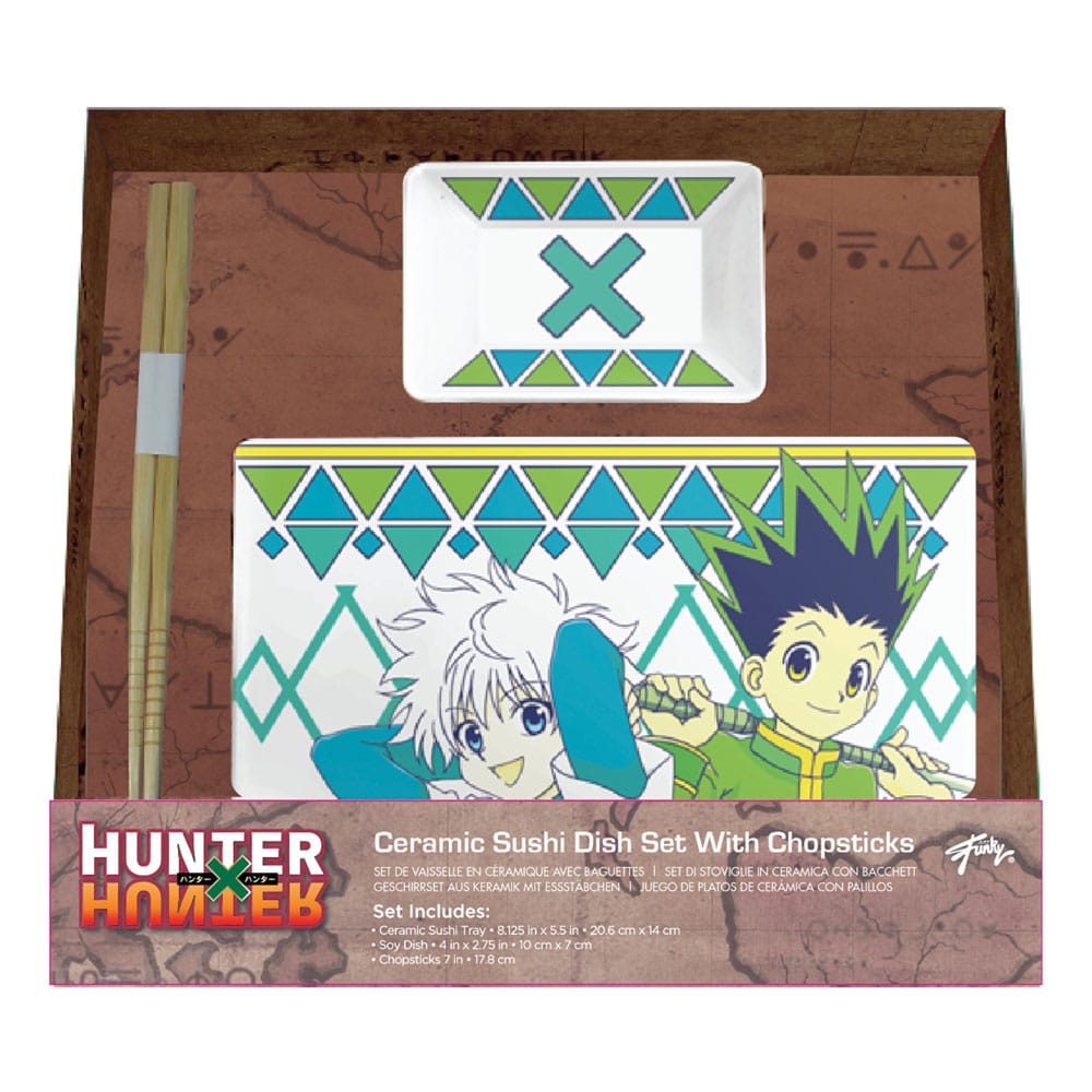 Hunter x Hunter Platos y Palillos de Sushi de Cerámica Gon & Killua