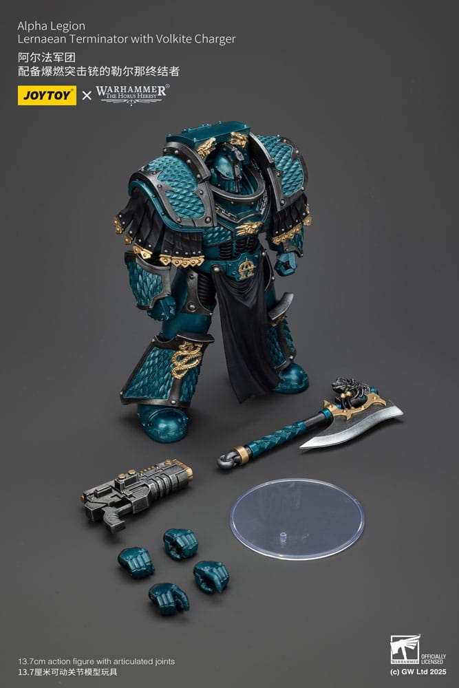 Warhammer The Horus Heresy Figura Alpha Legion Lernaean Terminator With Volkite Charger 20 cm