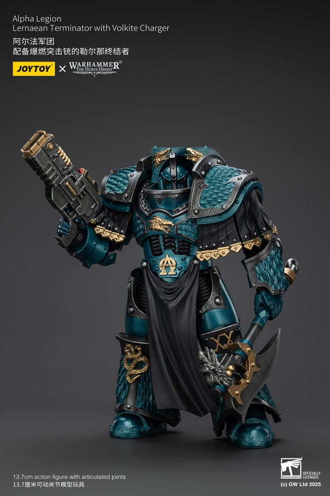 Warhammer The Horus Heresy Figura Alpha Legion Lernaean Terminator With Volkite Charger 20 cm