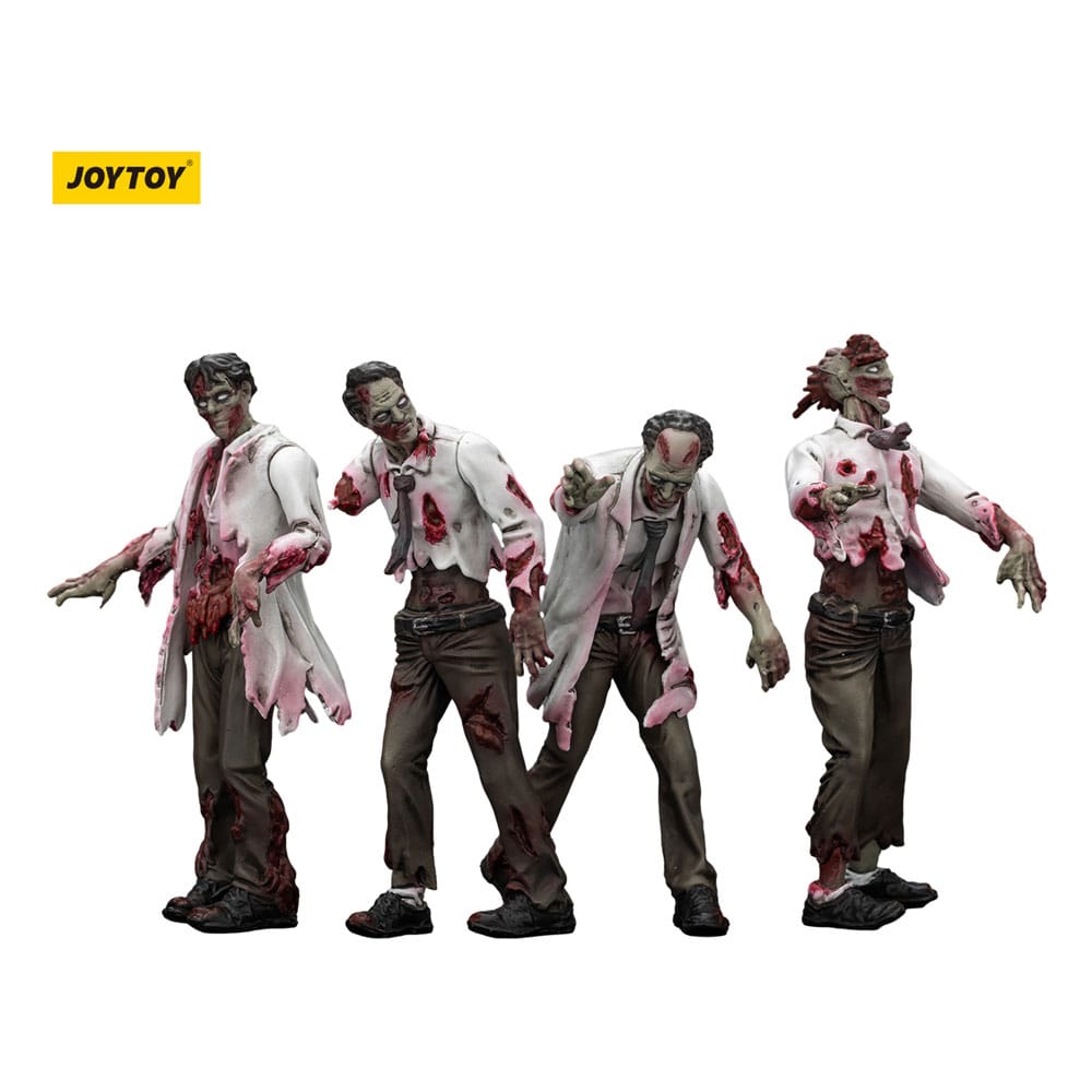 Zombie Pack de 4 Figuras Dark Source Scientists (Male) 8 cm Frikytopia