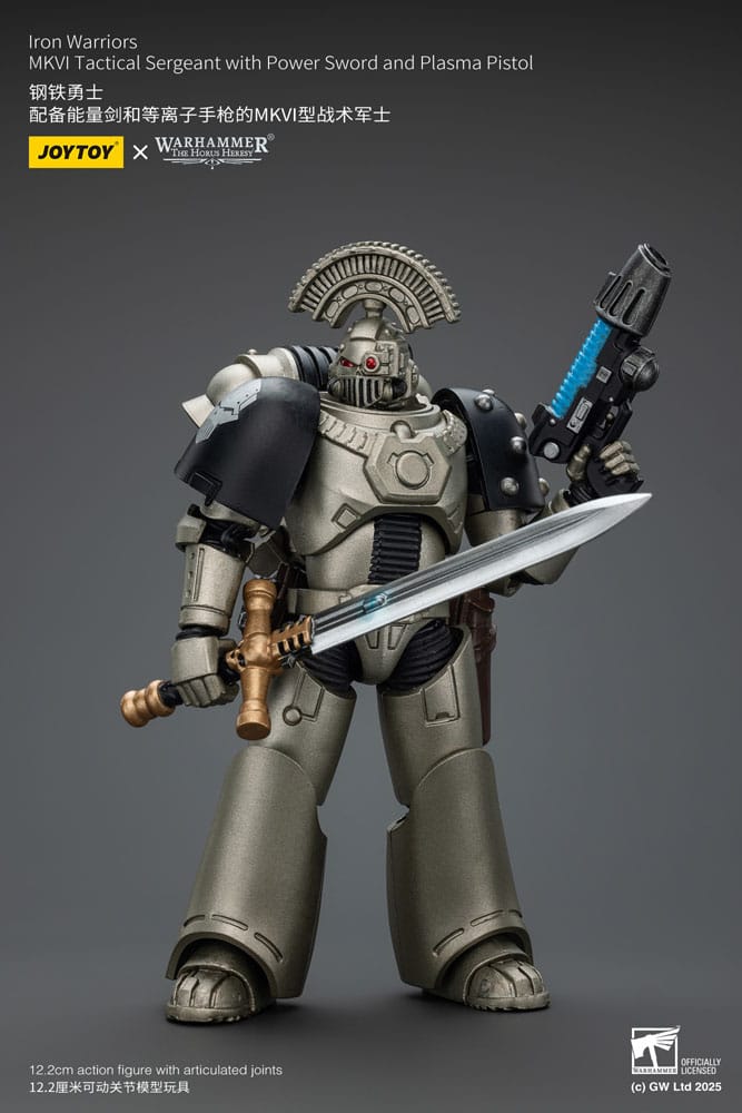 Warhammer The Horus Heresy Figura 1/18 Lron Warriors MKVI Tactical Sergeant With Power Sword And Plasma Pistol 12 cm