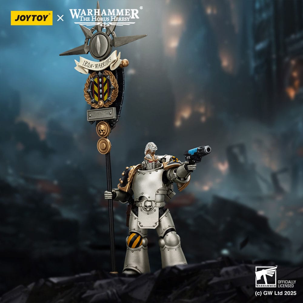 Warhammer The Horus Heresy Figura 1/18 Lron Warriors Command Squad Chosen With Legion Standard 12 cm
