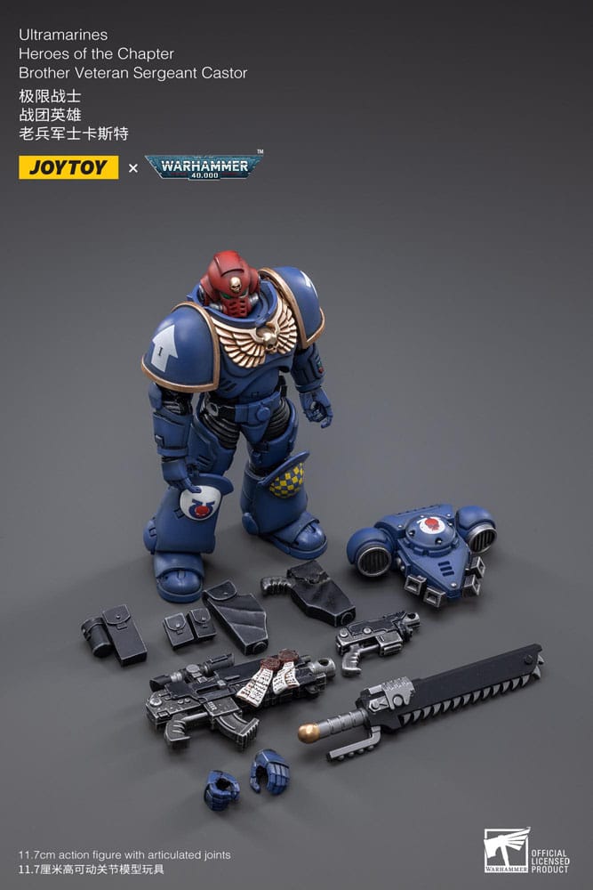 Warhammer 40k Figura 1/18 Ultramarines Heroes of the Chapter Brother Veteran Sergeant Castor 12 cm