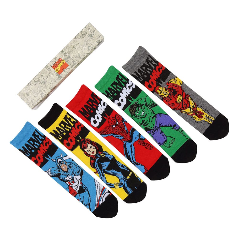 Marvel Pack de 5 Pares de calcetines Avengers S-M Frikytopia