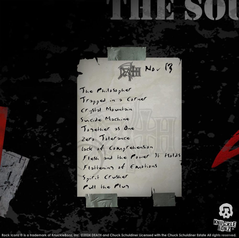Death Estatua Rock Ikonz On Tour Road Case & Telón de Fondo del Escenario The Sound Of Perseverance Tour 1998