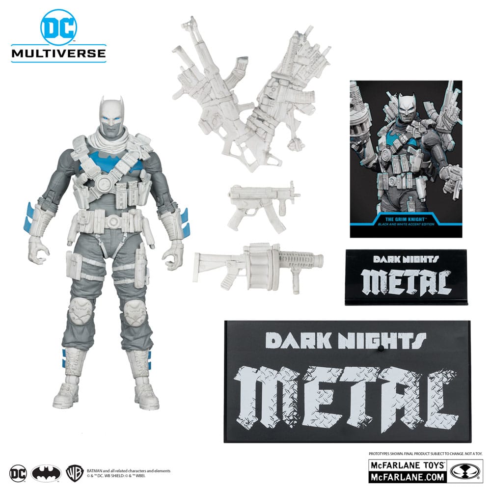 DC Multiverse Figura The Grim Knight (Dark Nights Metal) (Black & White Accent Edition) (Gold Label) 18 cm
