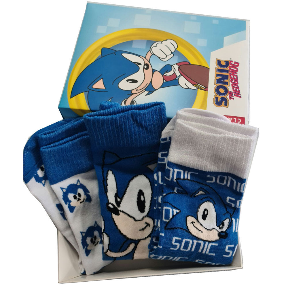 Set 3 calcetines Sonic The Hedgehog adulto surtido Frikytopia