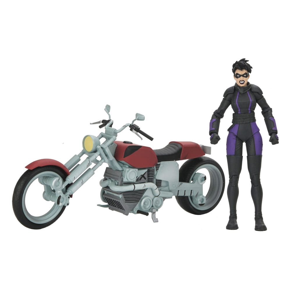 Tortugas Ninja (The Last Ronin The Lost Years) Figura Casey Marie with Last Ronin Motorcycle 18 cm Frikytopia