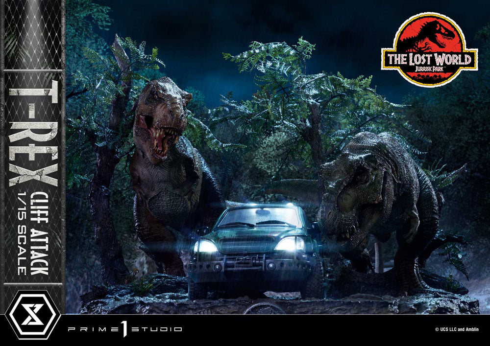 Jurassic World: The Lost World Estatua 1/15 T-Rex Cliff Attack 53 cm