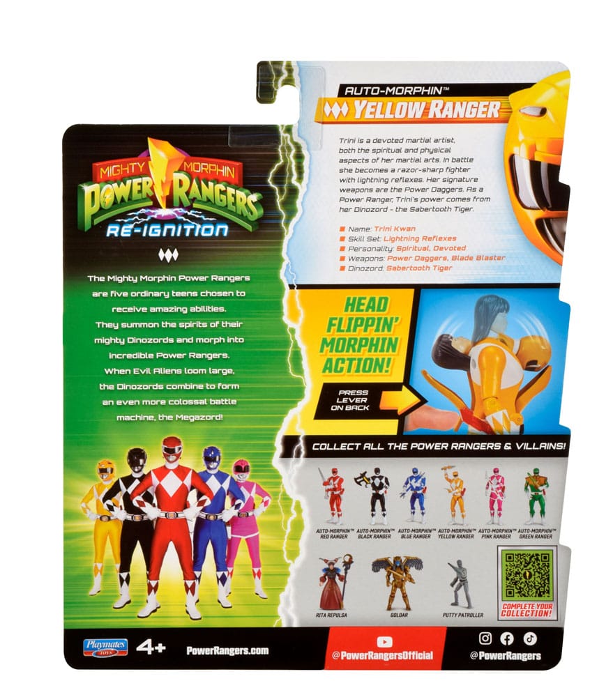 Mighty Morphin Power Rangers Figura Auto-Morphin Yellow Ranger 12 cm