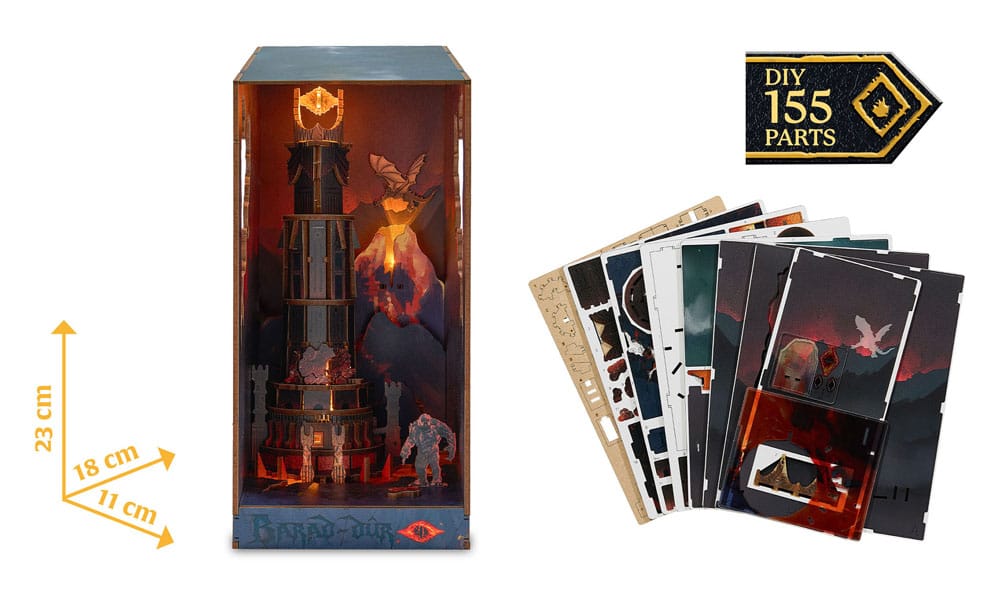 El Señor de los Anillos Maqueta Book Nook Tiny Adventures Barad-Dûr 23 cm