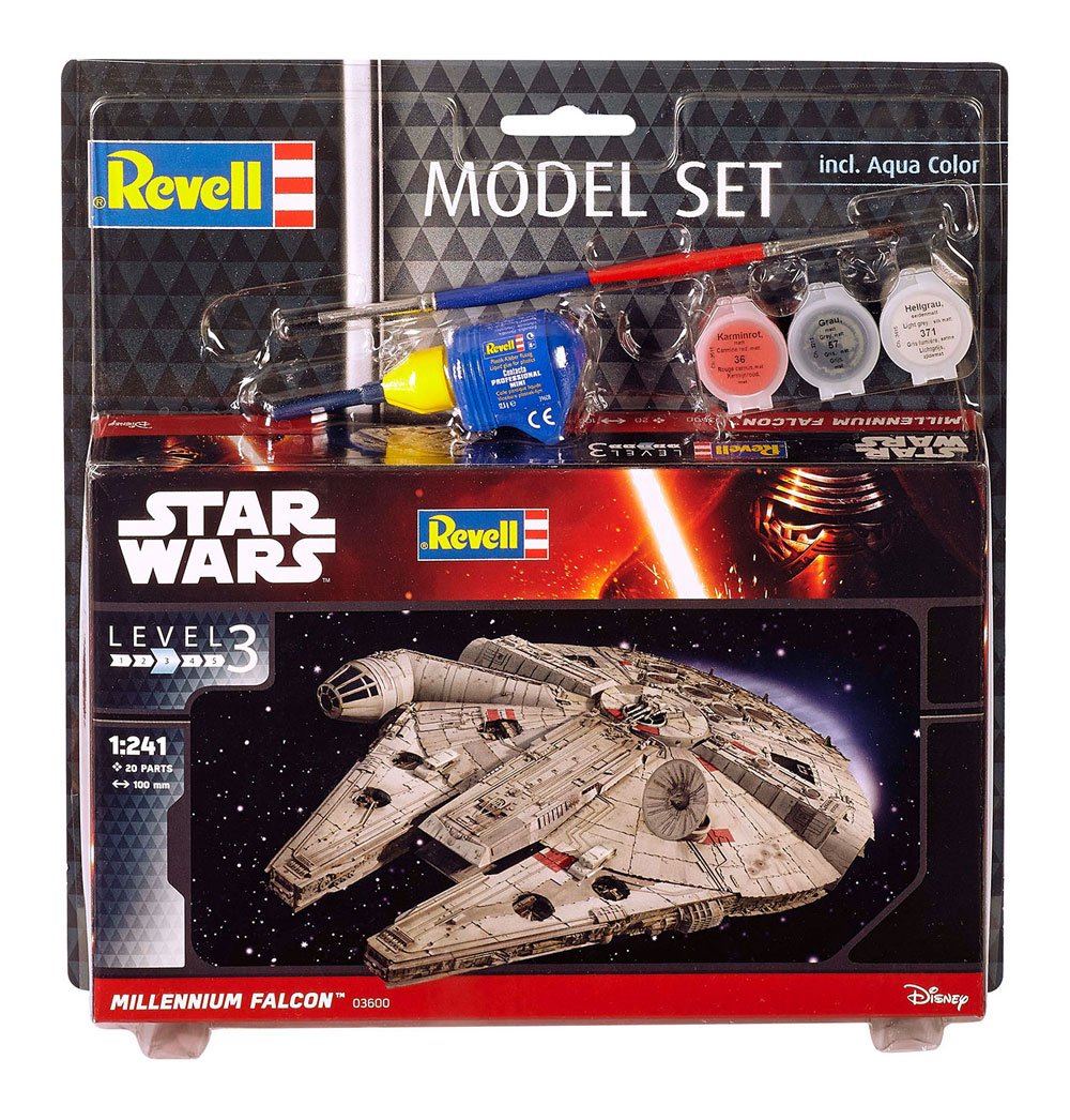 Star Wars Maqueta 1/241 Model Set Millennium Falcon 10 cm