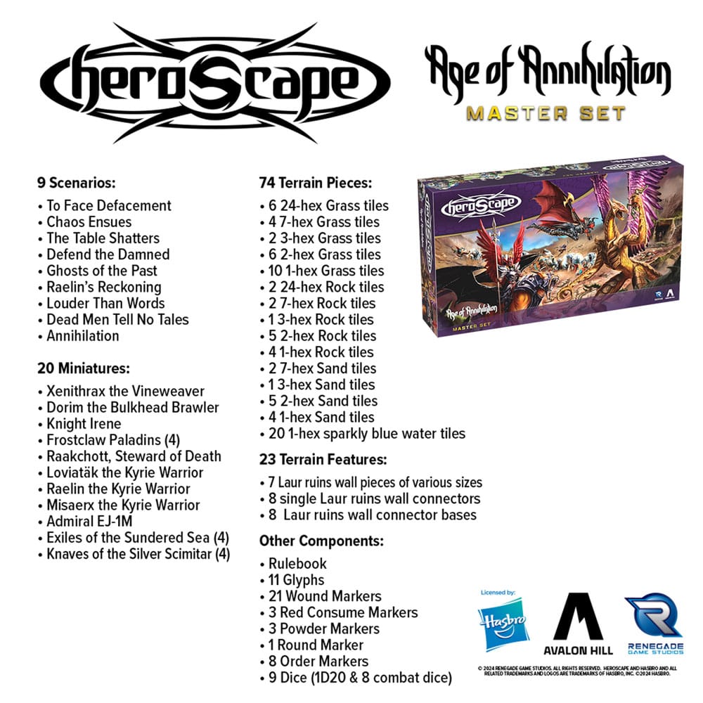 Heroscape juego de mesa Age of Annihilation Master Set *Edición Inglés*