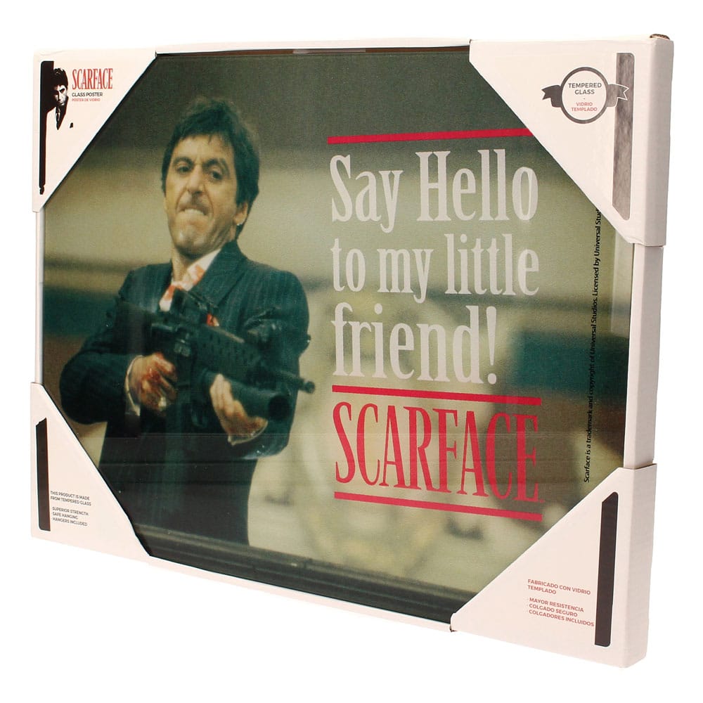 Scarface Póster de cristal Say Hello 40 x 30 cm