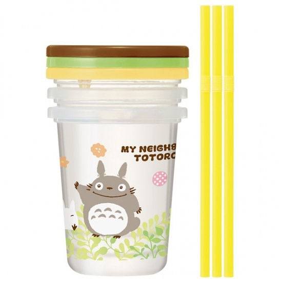 Mi vecino Totoro Set de 3 Vasos con pajas Frikytopia
