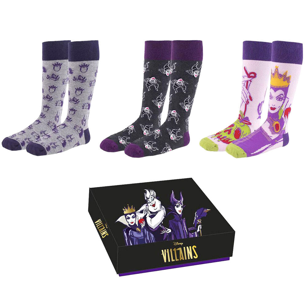 Set 3 calcetines Villanas Disney Frikytopia
