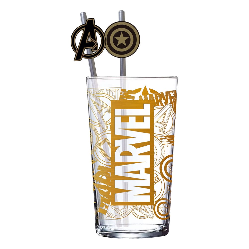 Marvel Vaso Tumbler con pajitas Logo & Avengers 485 ml Frikytopia