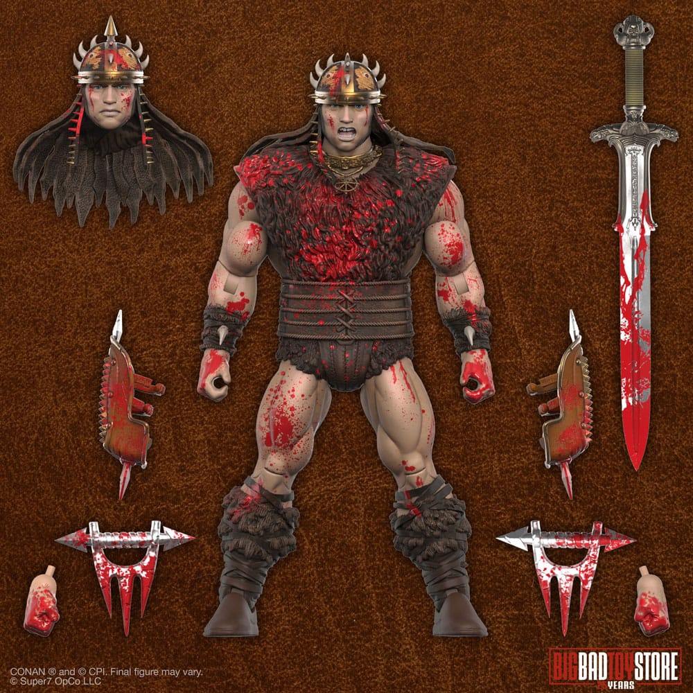 Conan el Bárbaro Figura Ultimates Conan Blood Soaked Pit Fighter 18 cm