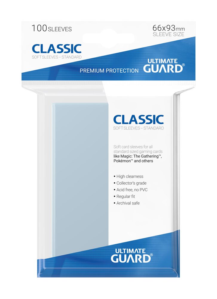 Ultimate Guard Classic Soft Sleeves Fundas de Cartas Tamaño Estándar Transparente (100) Frikytopia