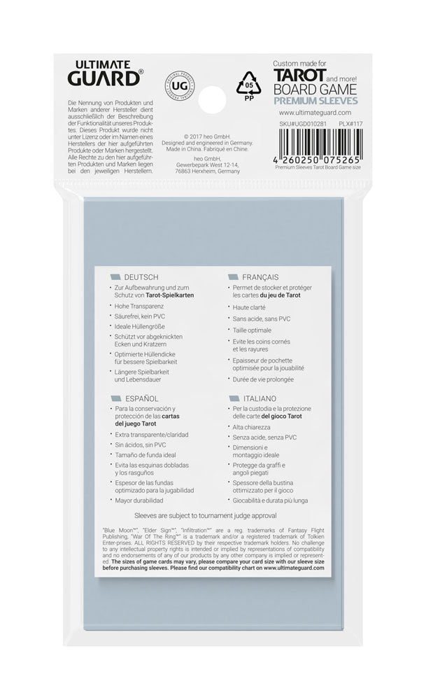 Ultimate Guard Premium Soft Sleeves Fundas de Cartas del Juego Tarot (50)