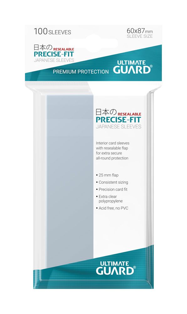 Ultimate Guard Precise-Fit Sleeves Fundas con cierre reutilizable Tamaño Japonés Transparente (100)