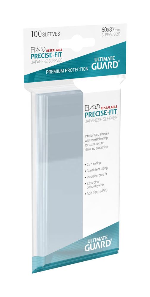Ultimate Guard Precise-Fit Sleeves Fundas con cierre reutilizable Tamaño Japonés Transparente (100)