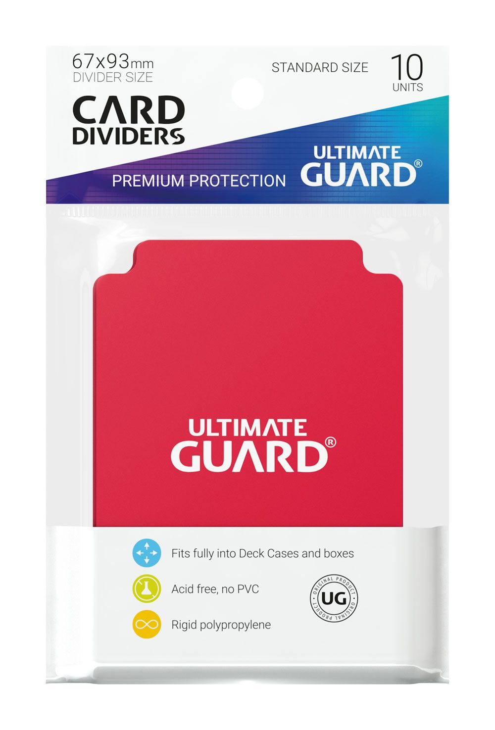Ultimate Guard Card Dividers Tarjetas Separadoras para Cartas Tamaño Estándar Rojo (10)