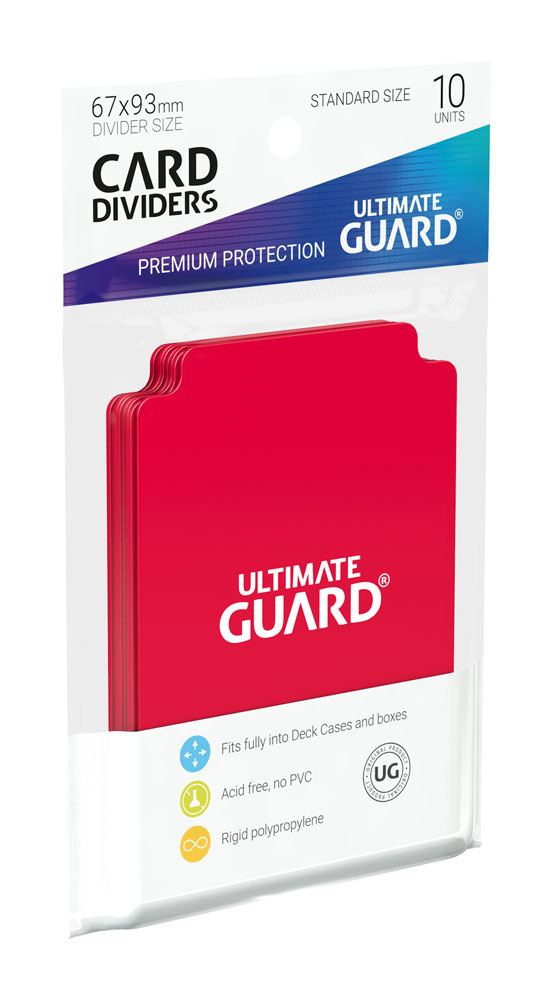 Ultimate Guard Card Dividers Tarjetas Separadoras para Cartas Tamaño Estándar Rojo (10)