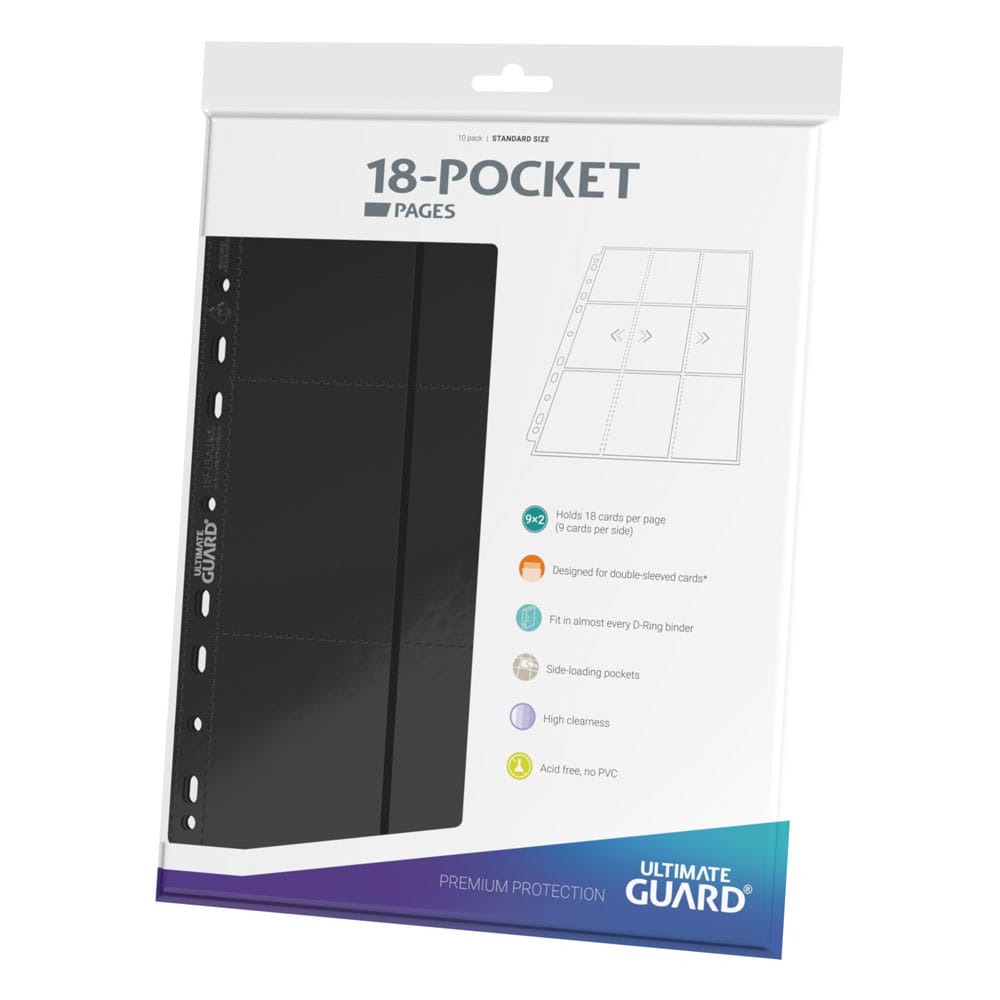 Ultimate Guard 18-Pocket Pages Side-Loading Negro (10) Frikytopia