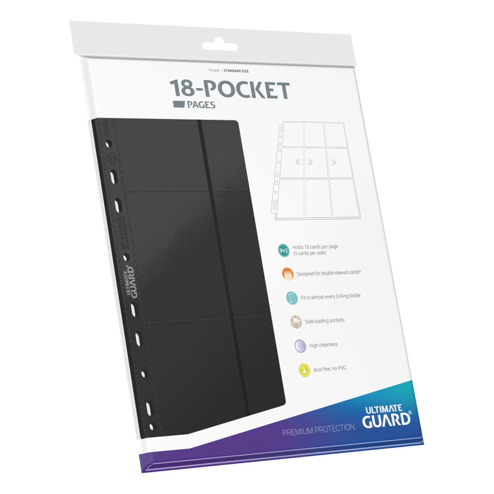 Ultimate Guard 18-Pocket Pages Side-Loading Negro (10)
