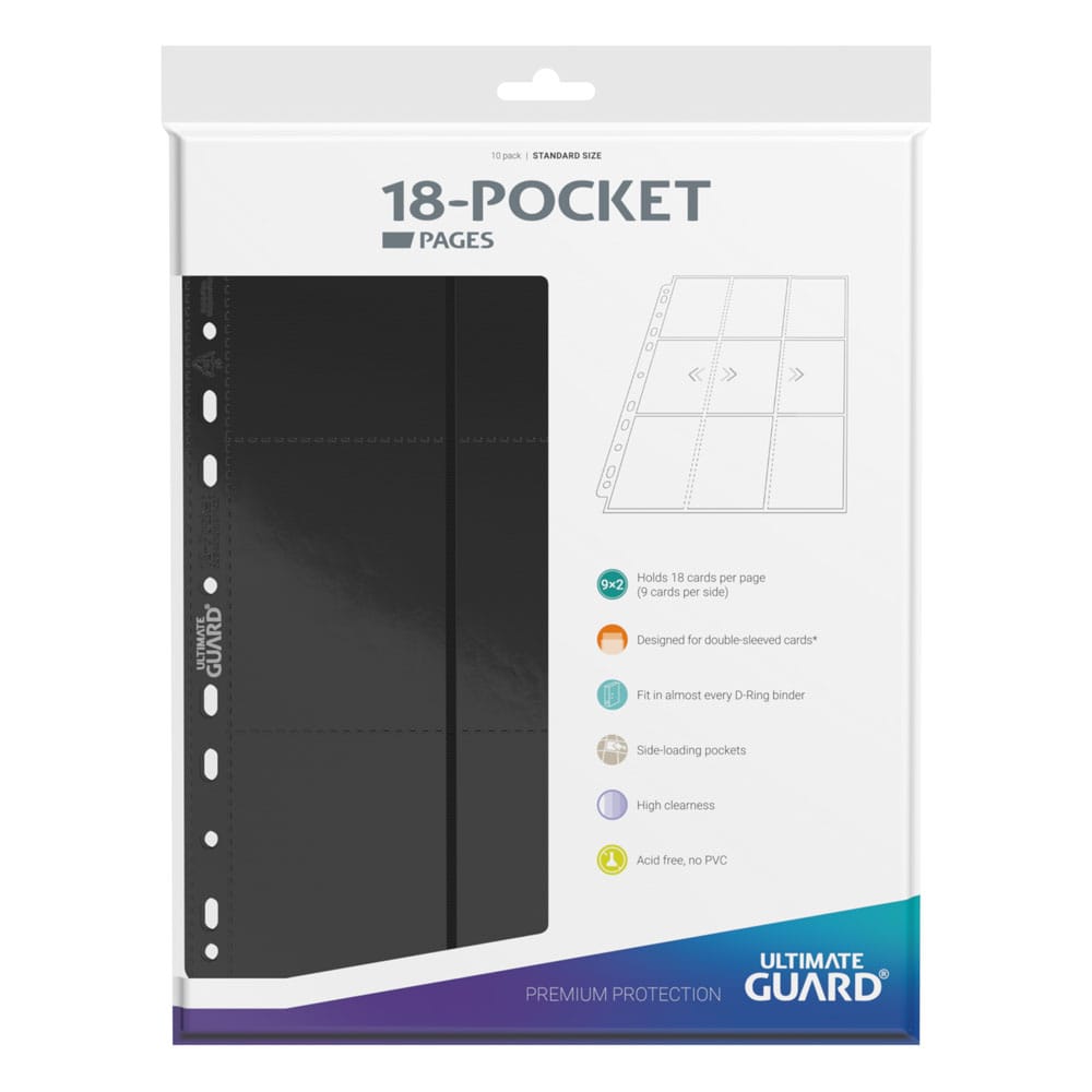 Ultimate Guard 18-Pocket Pages Side-Loading Negro (10)