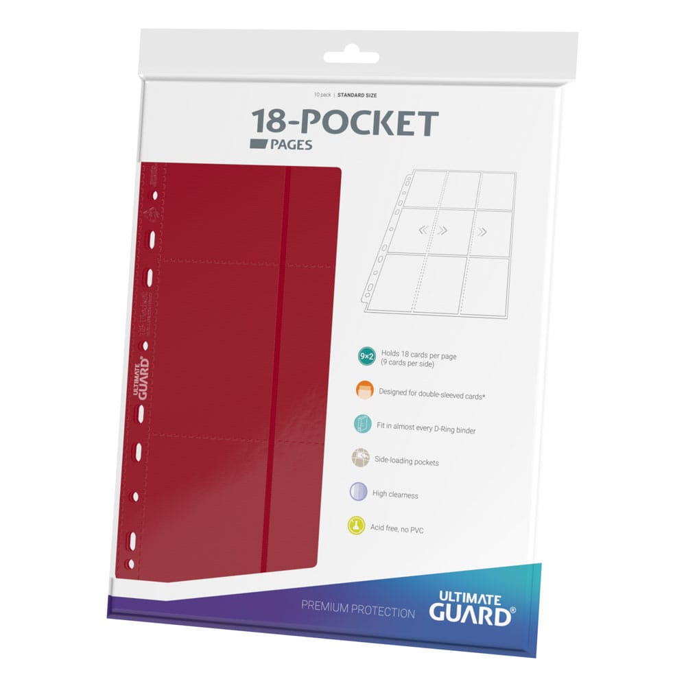 Ultimate Guard 18-Pocket Pages Side-Loading Rojo (10)