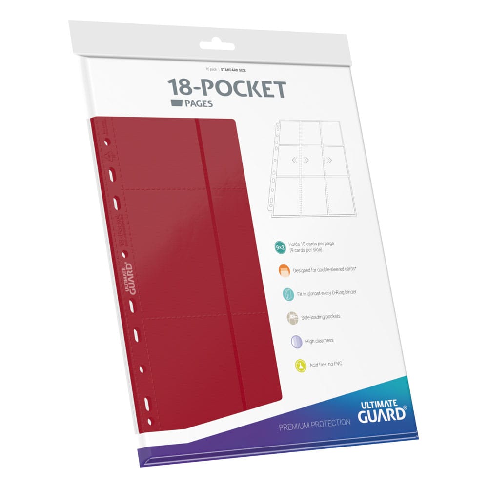 Ultimate Guard 18-Pocket Pages Side-Loading Rojo (10)