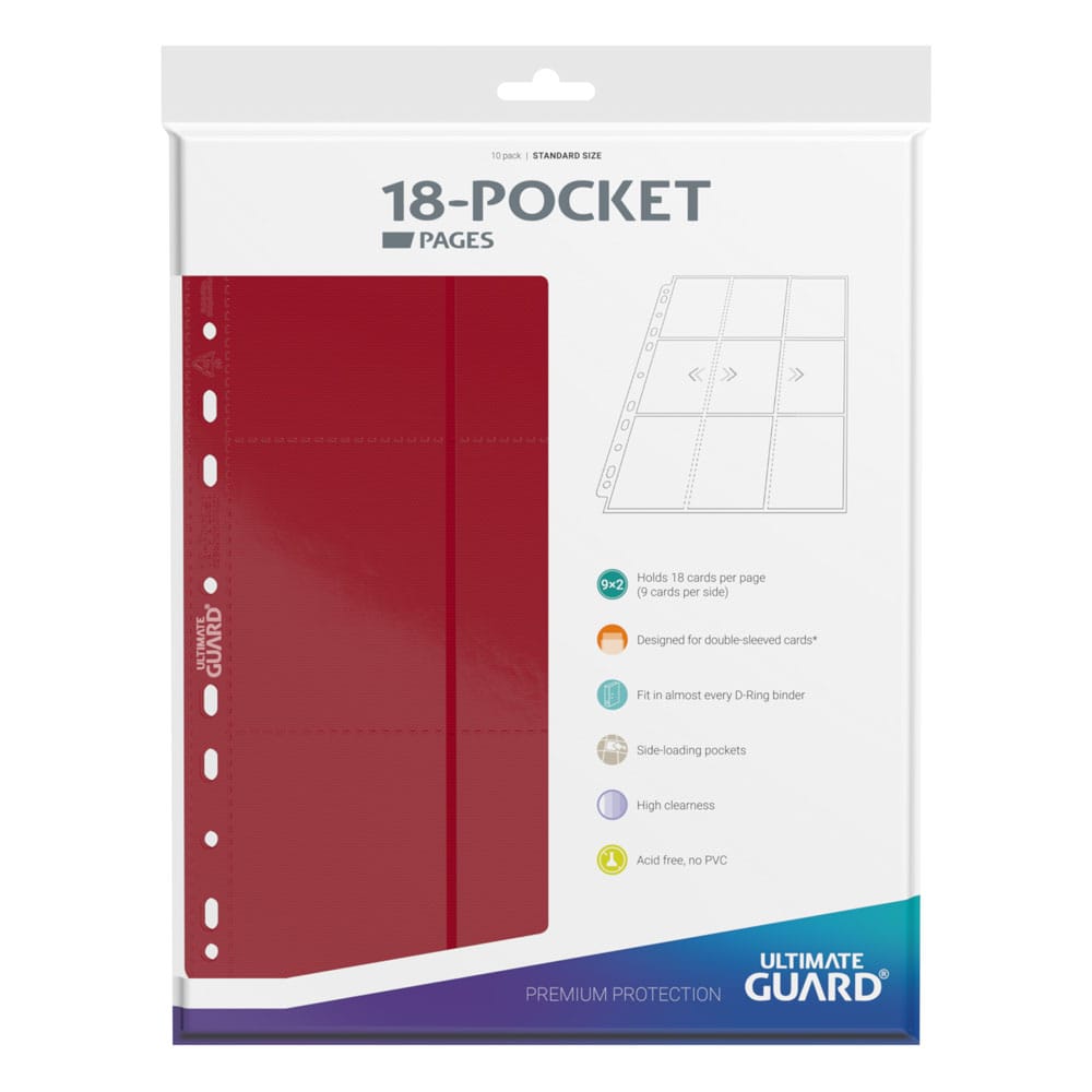 Ultimate Guard 18-Pocket Pages Side-Loading Rojo (10)