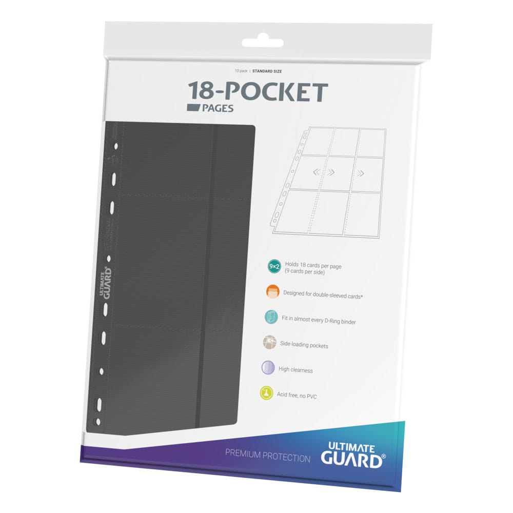 Ultimate Guard 18-Pocket Pages Side-Loading Gris (10) Frikytopia