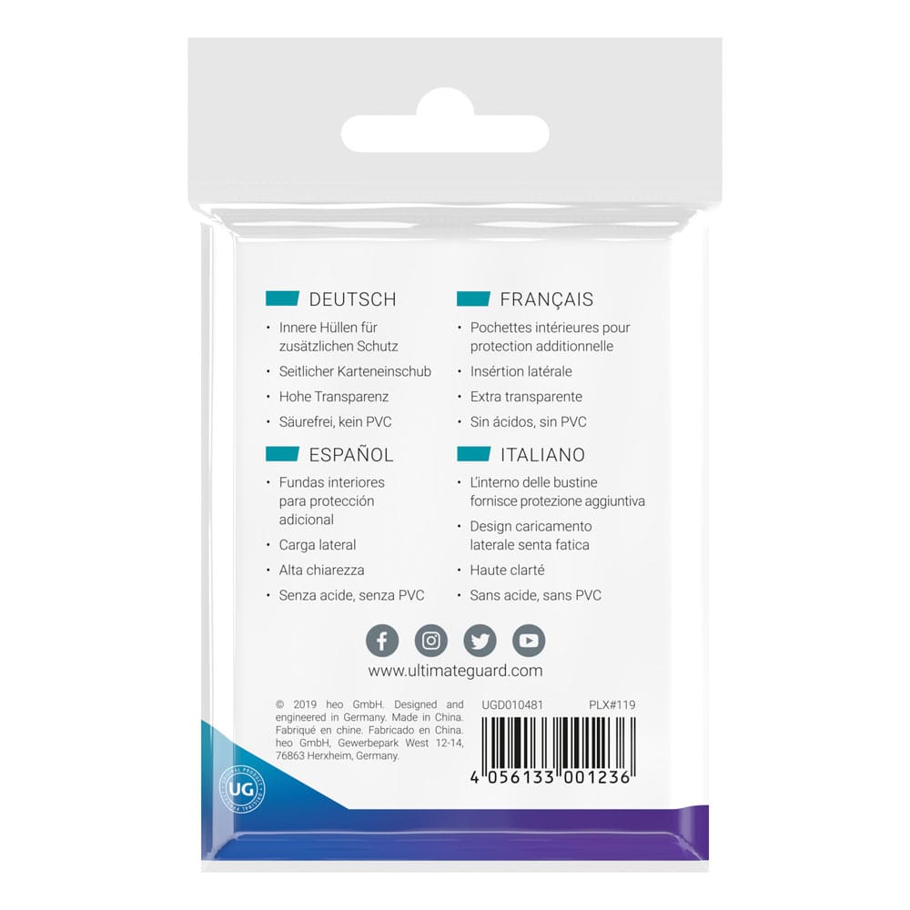 Ultimate Guard Precise-Fit Sleeves Fundas Side-Loading Tamaño Japonés Transparente (100)