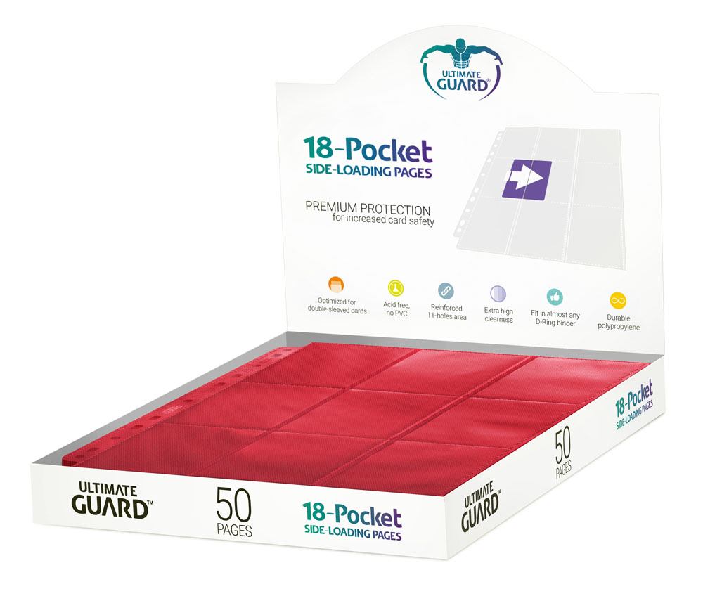 Ultimate Guard 18-Pocket Pages Side-Loading Rojo (50)
