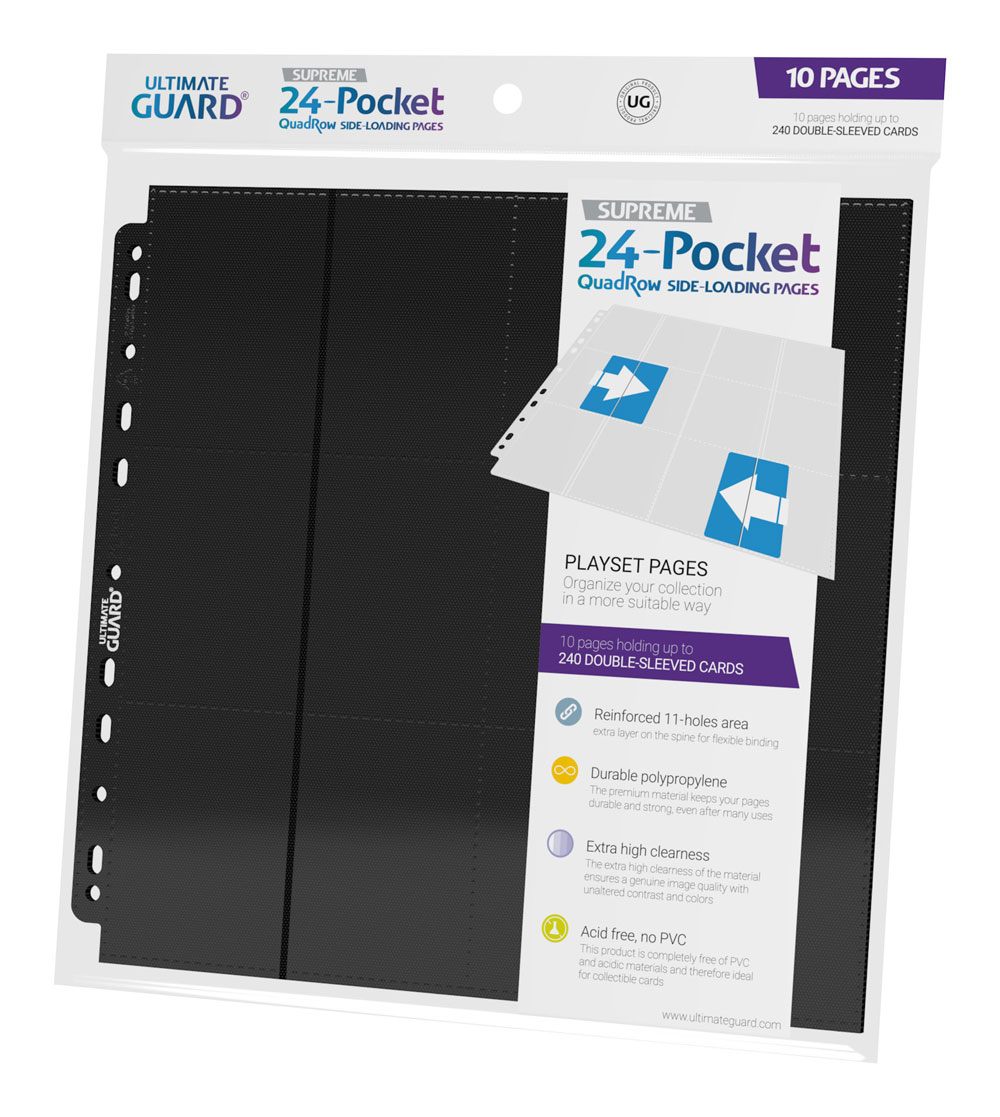Ultimate Guard 24-Pocket QuadRow Pages Side-Loading Negro (10)