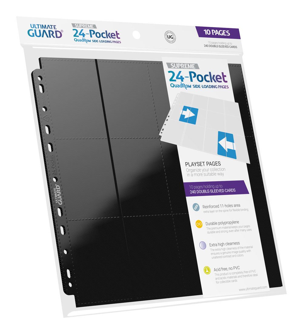 Ultimate Guard 24-Pocket QuadRow Pages Side-Loading Negro (10)