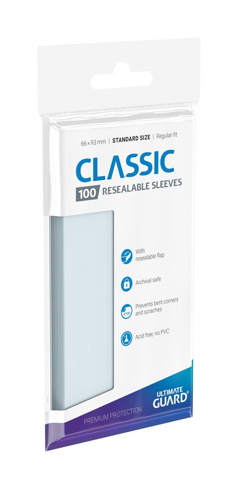 Ultimate Guard Classic Sleeves Fundas con cierre reutilizable Tamaño Estándar Transparente (100)