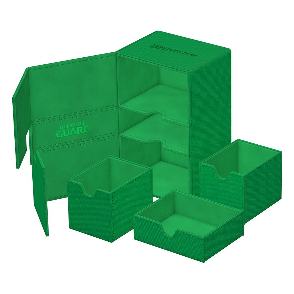 Ultimate Guard Twin Flip`n`Tray 160+ XenoSkin Monocolor Verde Frikytopia