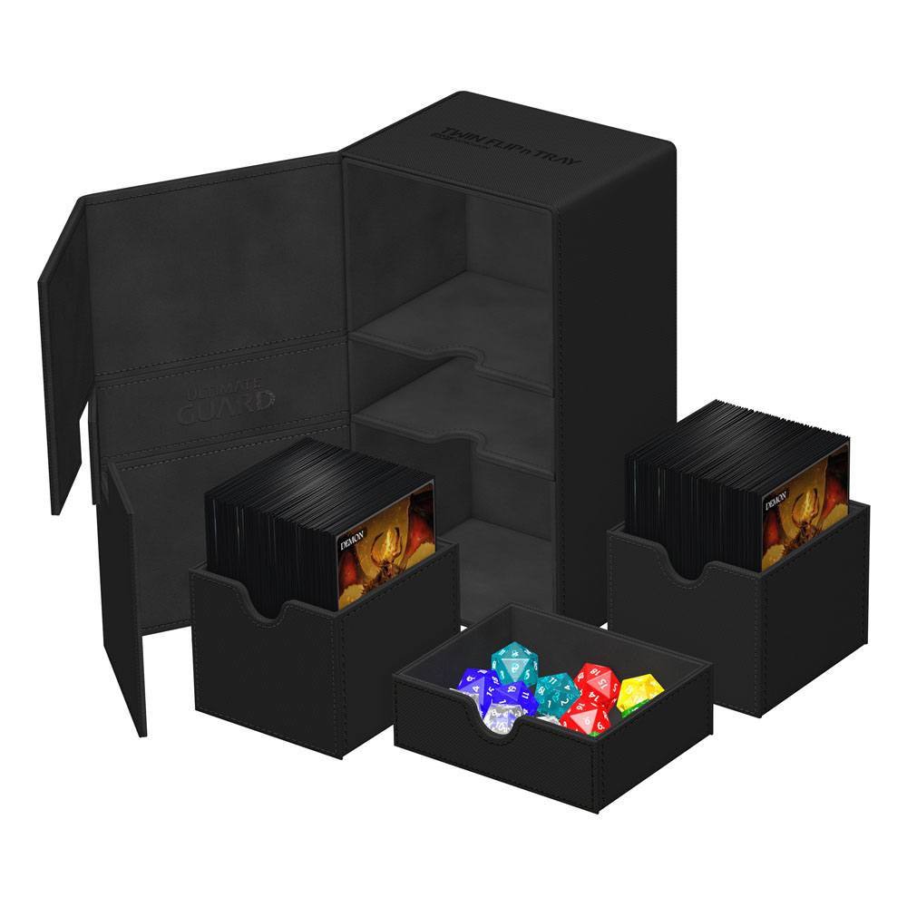 Ultimate Guard Twin Flip`n`Tray 200+ XenoSkin Monocolor Negro