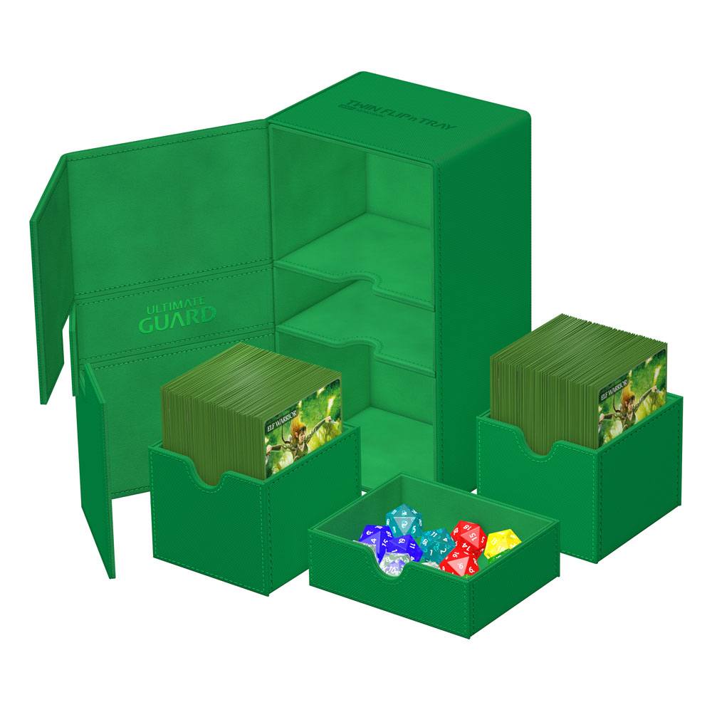 Ultimate Guard Twin Flip`n`Tray 200+ XenoSkin Monocolor Verde