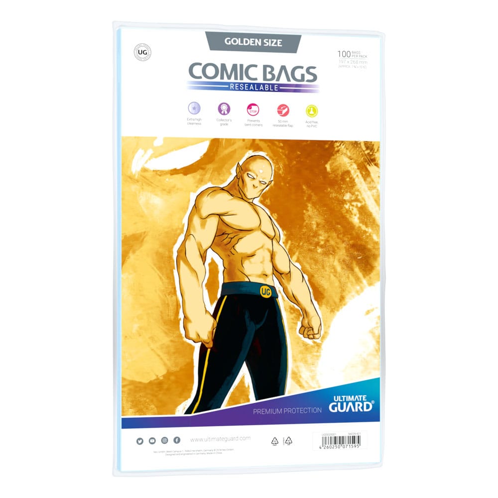 Ultimate Guard Comic Bags Bolsas con cierre reutilizable de Comics Golden Size (100) Frikytopia
