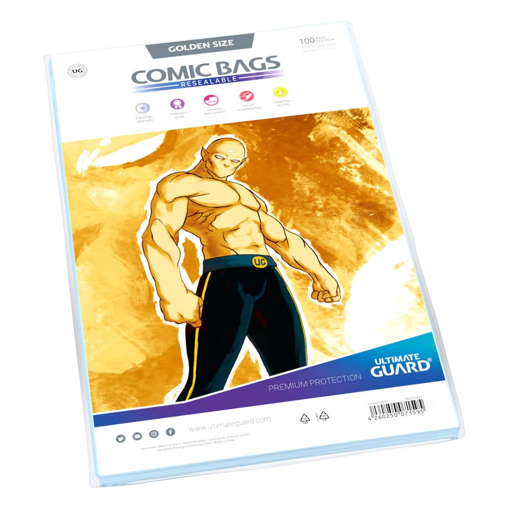 Ultimate Guard Comic Bags Bolsas con cierre reutilizable de Comics Golden Size (100)