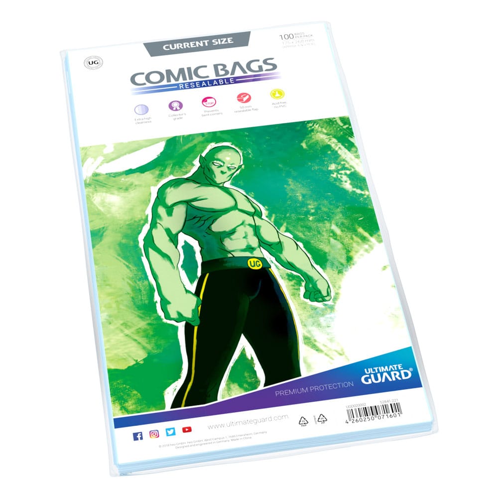 Ultimate Guard Comic Bags Bolsas con cierre reutilizable de Comics Current Size (100)