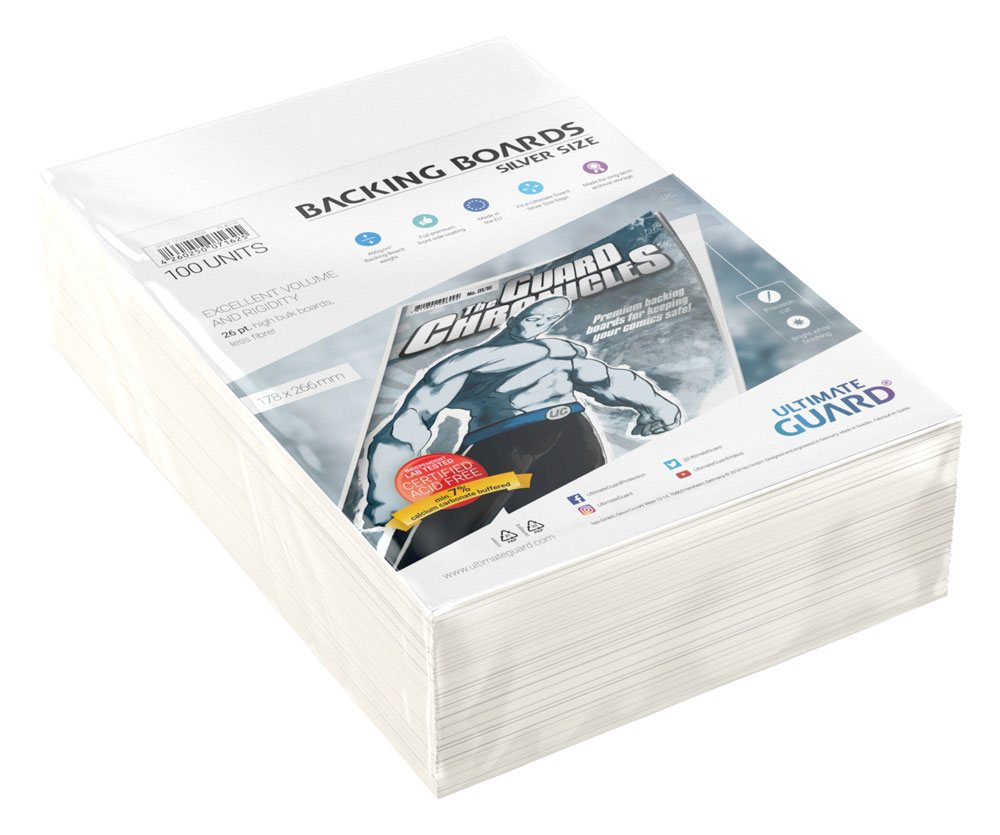 Ultimate Guard Comic Backing Boards Silver Size (100) Frikytopia