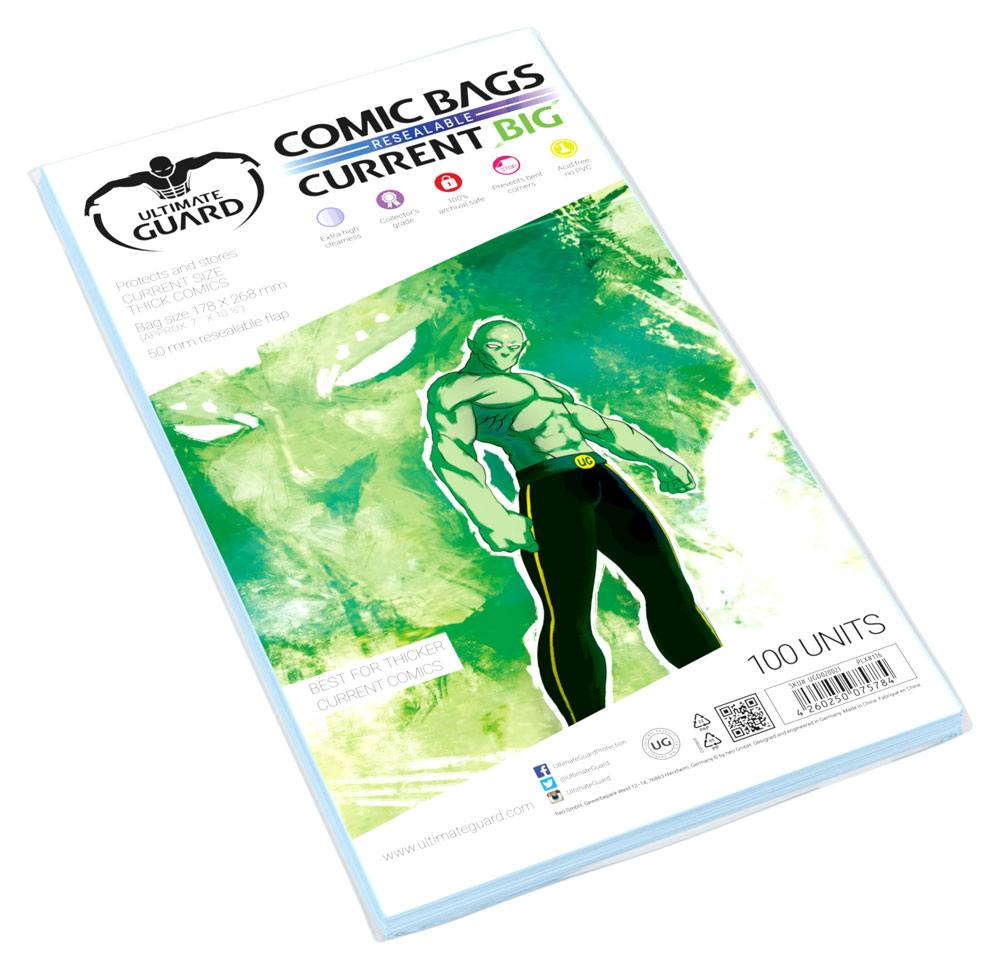 Ultimate Guard Comic Bags BIG Bolsas con Cierre Reutilizable 100