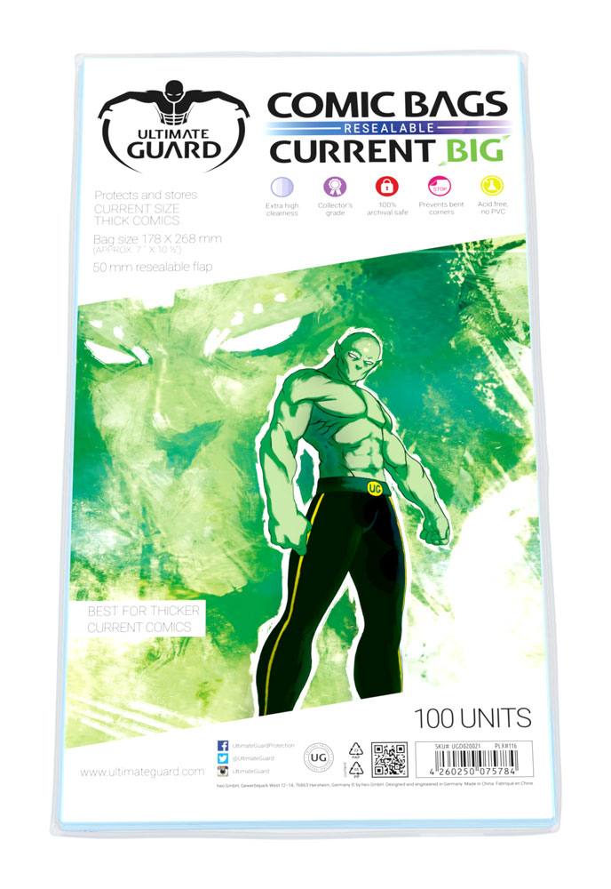 Ultimate Guard Comic Bags BIG Bolsas con Cierre Reutilizable 100
